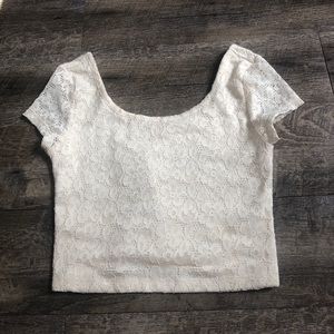 Laced cream colored crop top